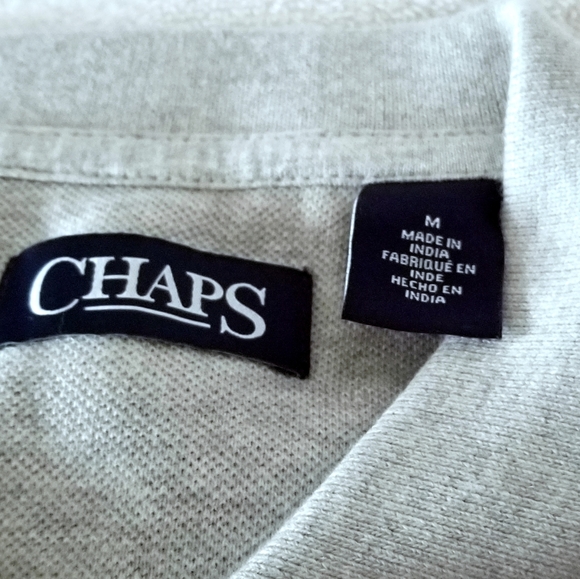 🆕️ Chaps Grey/Black Striped Polo Shirt Men Size M - Picture 6 of 6